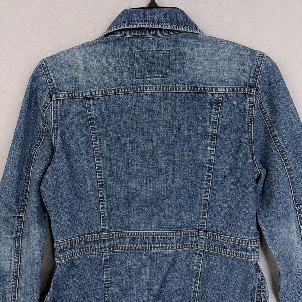 Vintage Lucky Brand Jacket Womens Medium Blue Denim Utility Cargo Pockets 90s - Picture 7 of 12